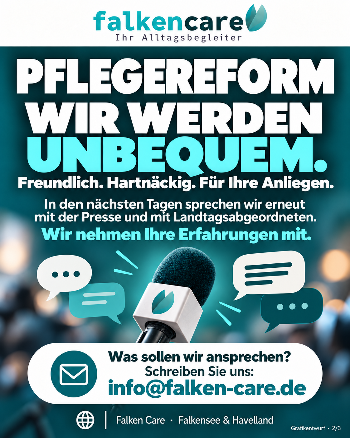 Pflegereform: Wir werden unbequem – Gespräche mit Presse und Landtagsabgeordneten