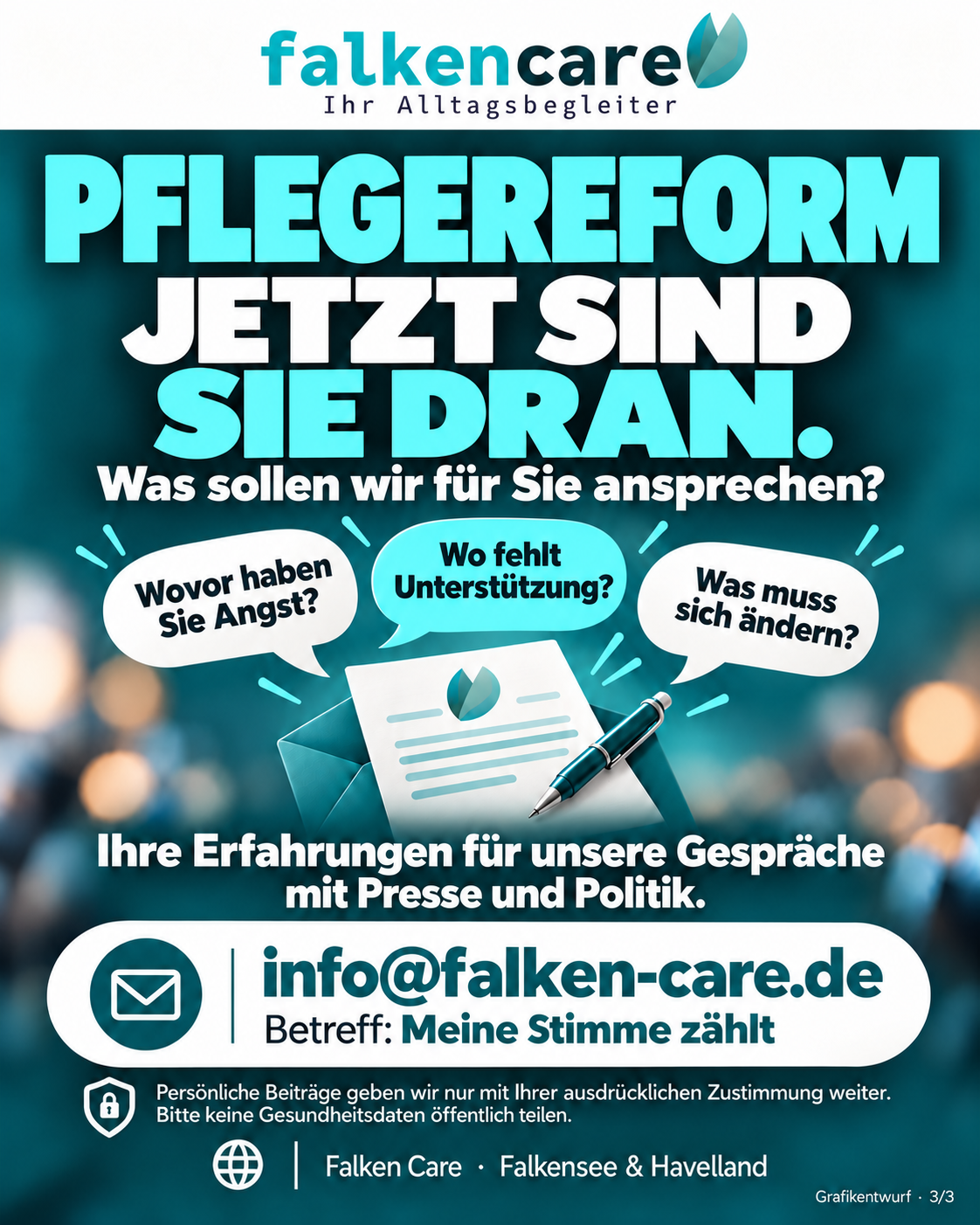 Pflegereform: Jetzt sind Sie dran – Wovor haben Sie Angst?